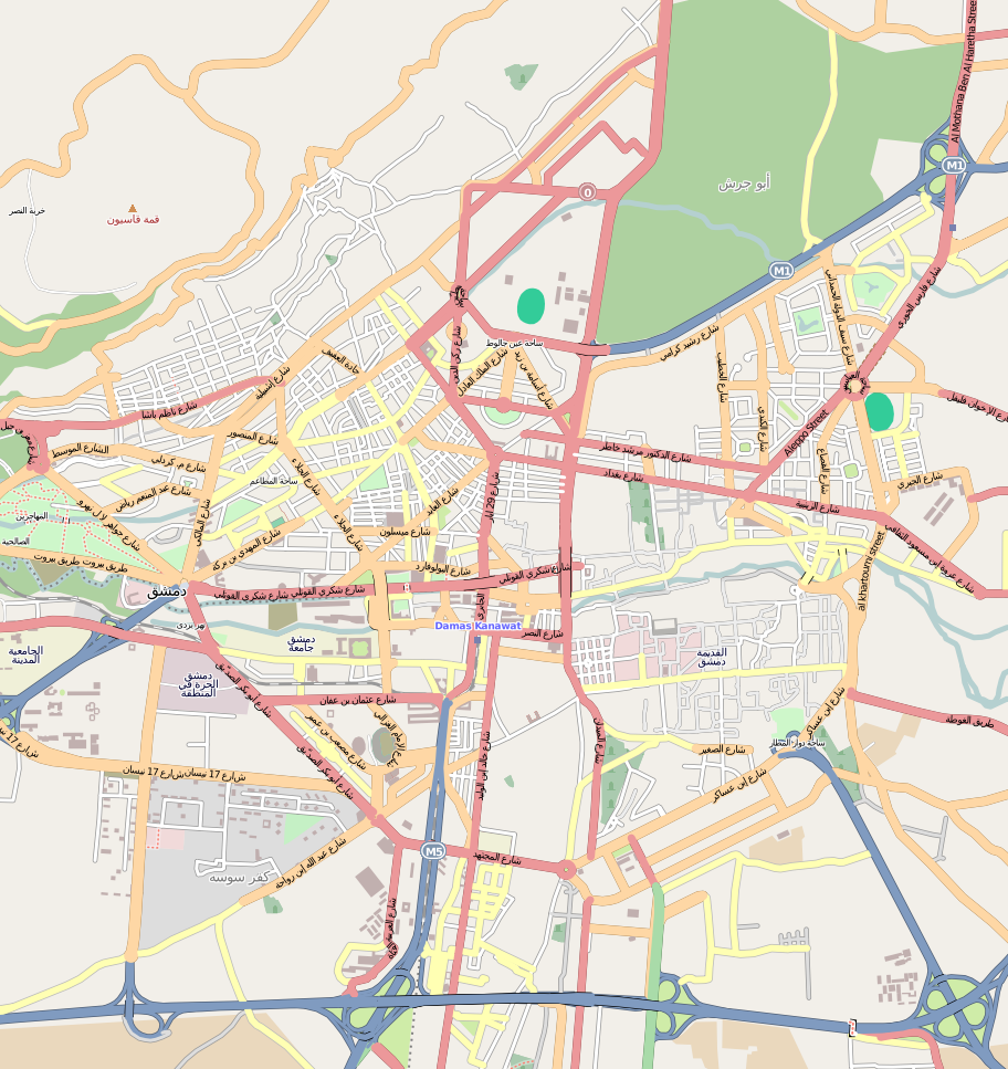 Mapa Damaszku