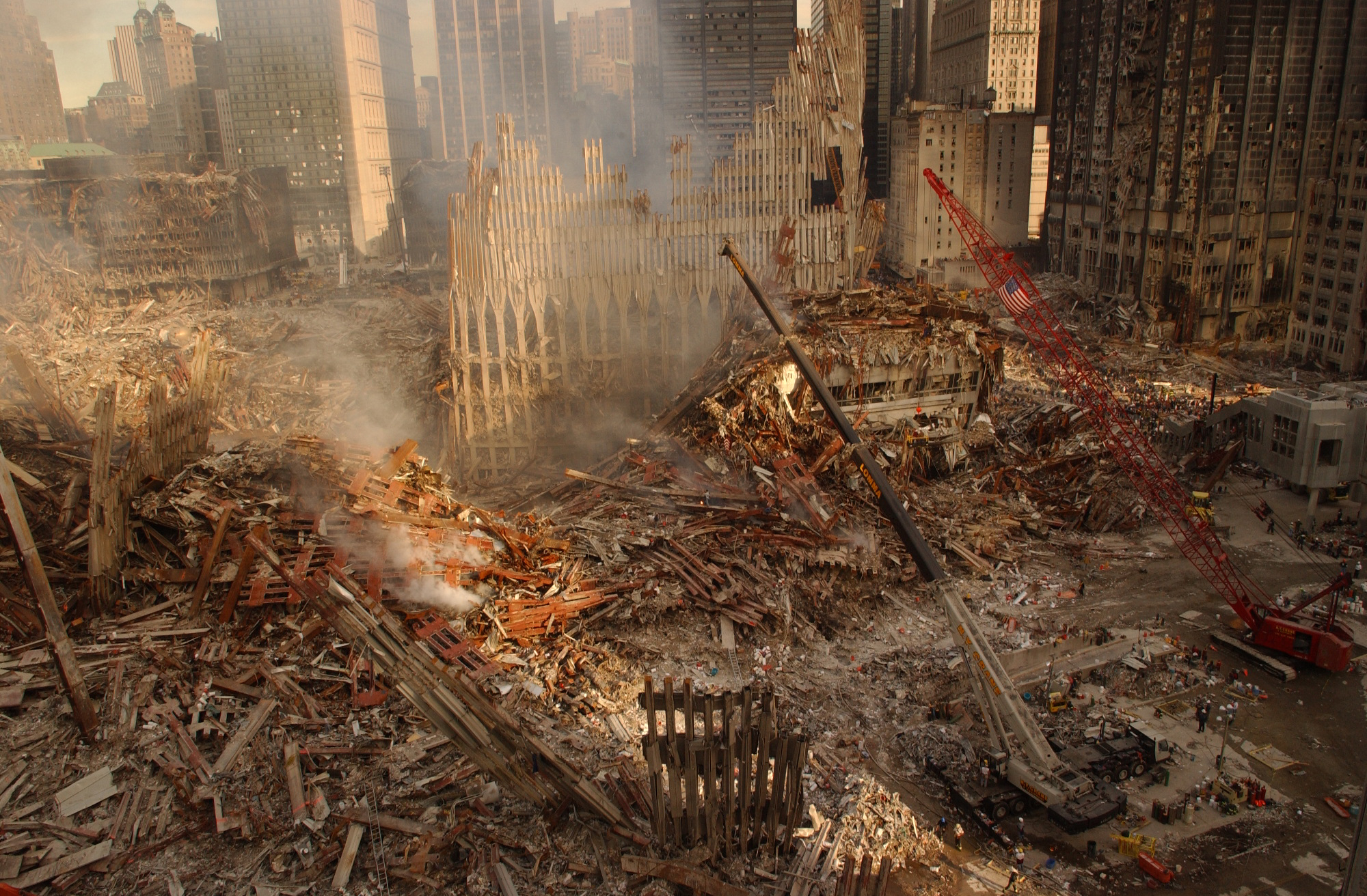 Ground Zero po zawaleniu wież